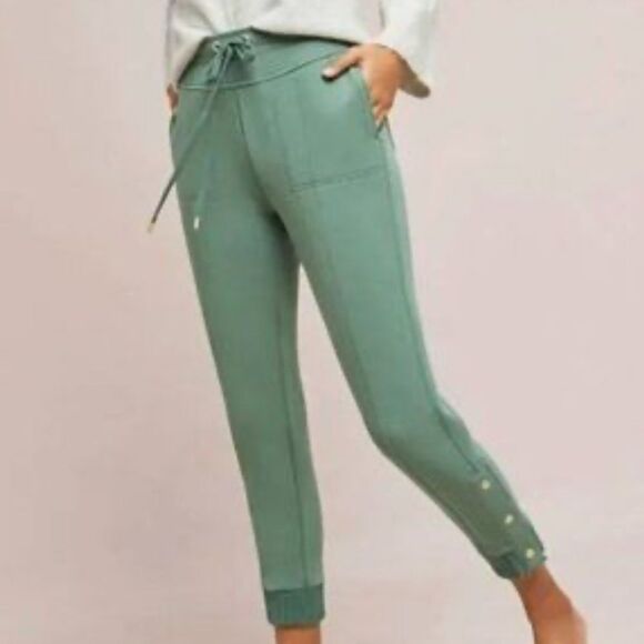 Anthropologie Saturday Sunday Dylan Cropped Joggers Sage Green Size Medium - Picture 1 of 11